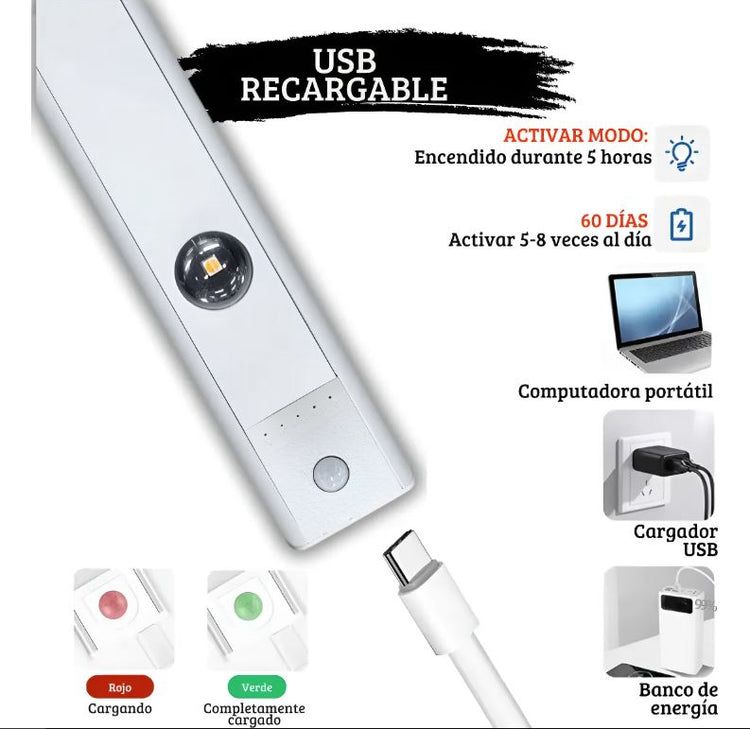 LUZ LED INTELIGENTE CON SENSOR MOVIMIENTO (20 CM)