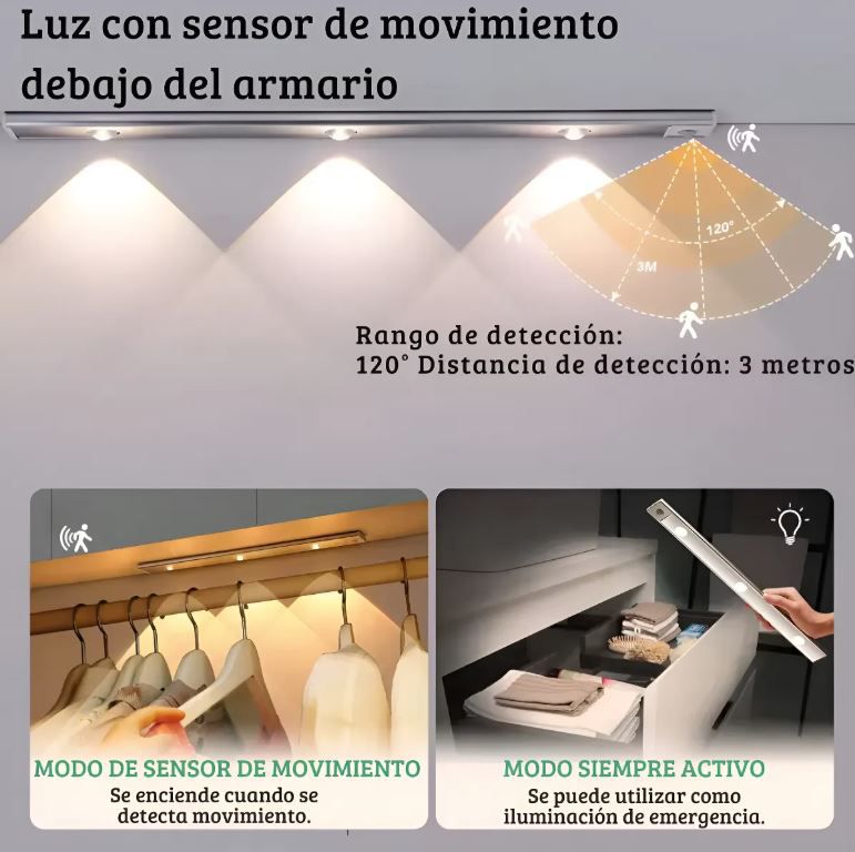 LUZ LED INTELIGENTE CON SENSOR MOVIMIENTO (20 CM)